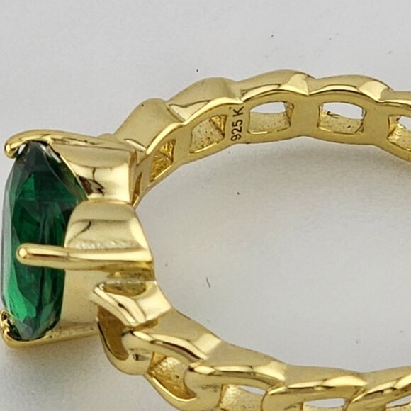 Green Heart Gemstone Ring – 925 Sterling Silver | Promise Ring | New with Tags - Picture 5 of 6